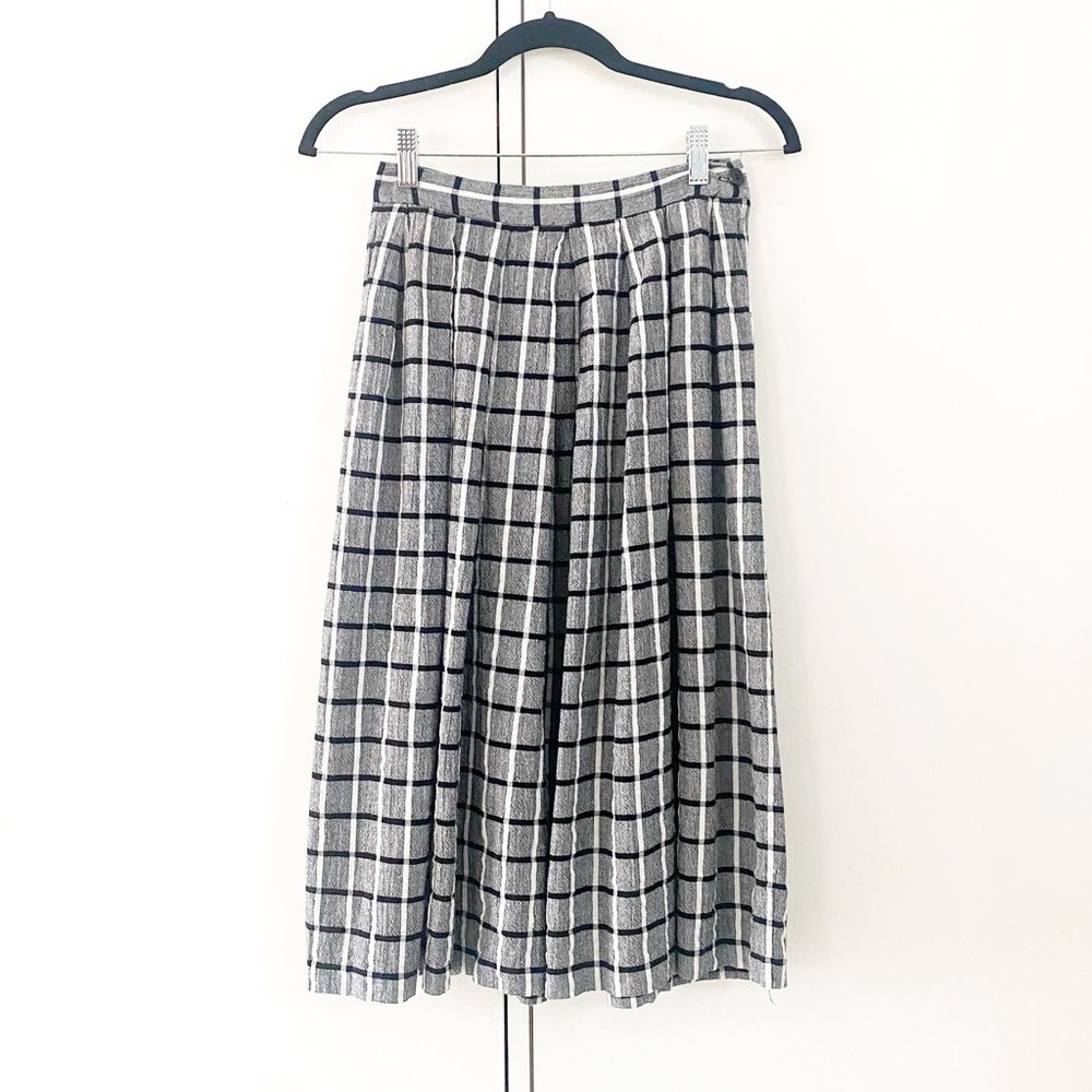 Vintage Hunt club midi black and white checkered skirt